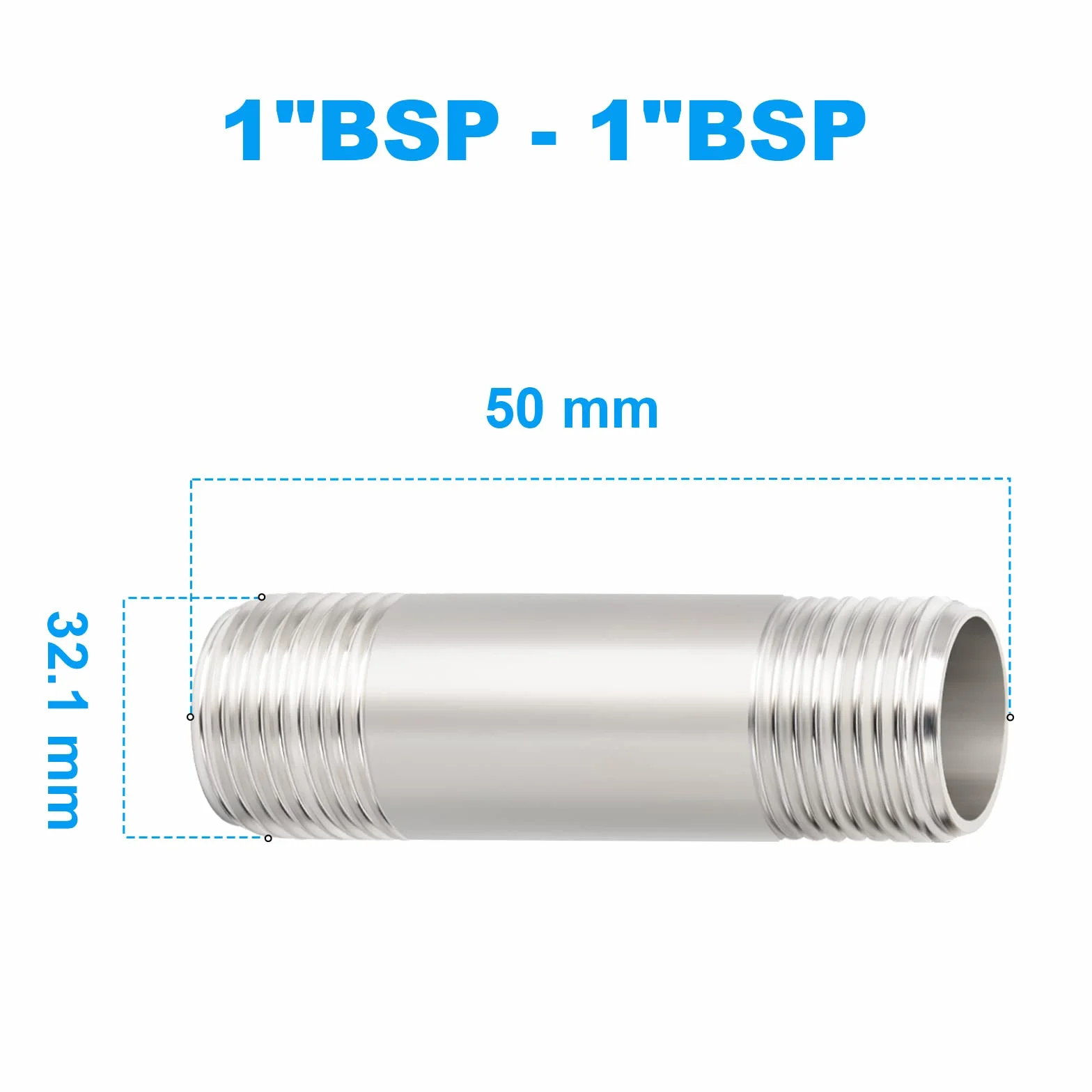 2 szt. 50 mm 1 "x 1" męski BSP odlewana rura 304 przewody rurowe ze stali nierdzewnej