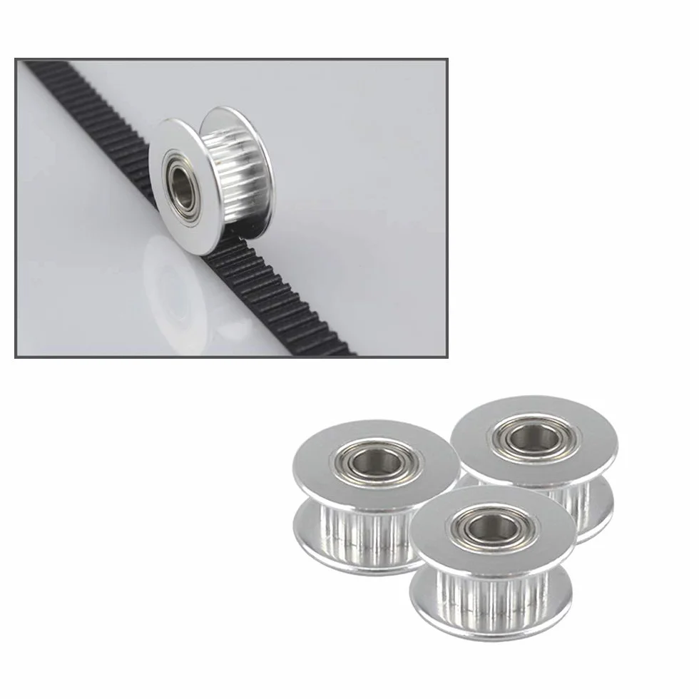FULARR® 10 szt. koła pasowego koła zębatego ze stopu aluminium, 20 zębów 5 mm średnica koła pasowego zębatego GT2, z podwójnym łożyskiem kulkowym, do drukarki 3D o szerokości 6 mm