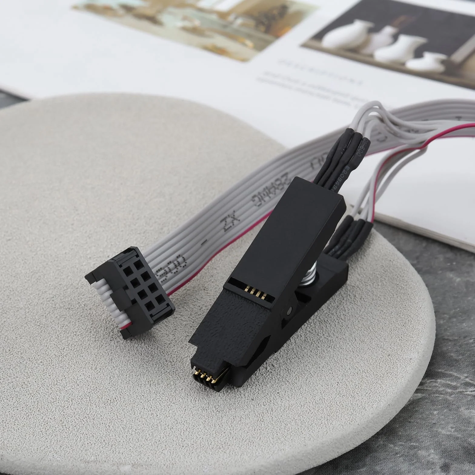 OTOTEC 1 zestaw SOIC SOIC8 SOP8 8-pinowy klips testowy z konwerterem programatora płytki drukowanej, kompatybilny z programowaniem w obwodzie wewnętrznym EEPROM