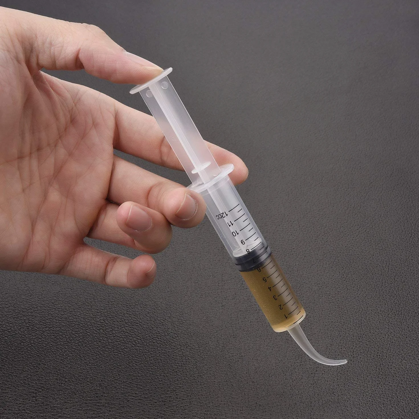 Gebildet 10 Szt. Strzykawka Dentystyczna O Pojemności 12ml Z Zakrzywioną Końcówką Jednorazowa, Stopniowana Strzykawka Do Irygacji Zębów Do Pielęgnacji Jamy Ustnej, Usuwania Kamieni Migdałków