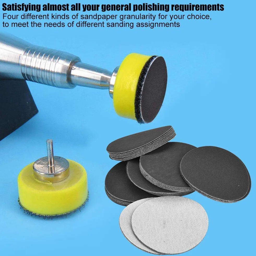 50 stücke 75mm Sander Disc Haken und Schleifen Schleifen Polieren Schleifpapier Pads(400#)