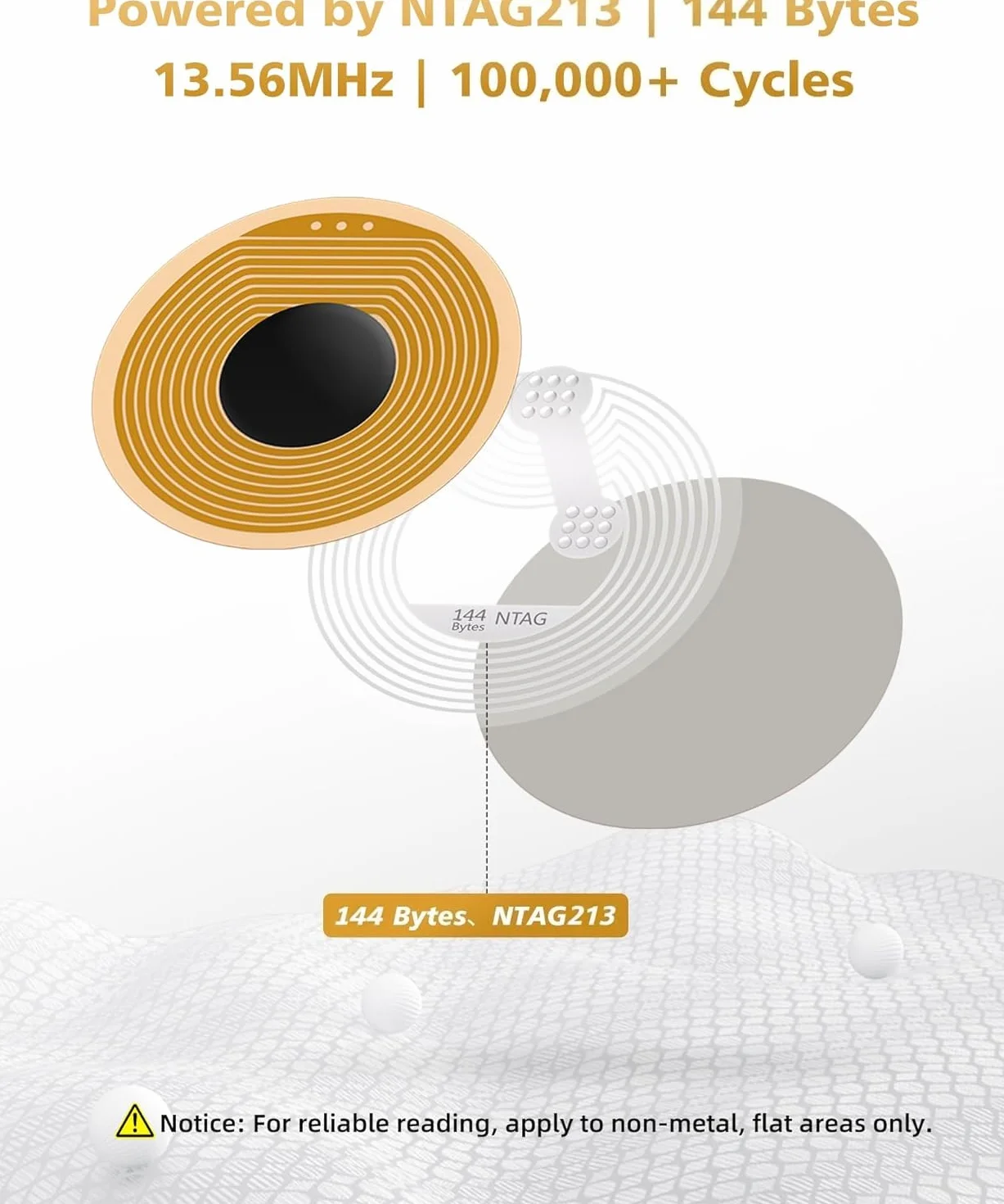 NFC Tag NTAG213 FPC Naklejka 10mm 12 sztuk Programowalny Nadpisywalny
