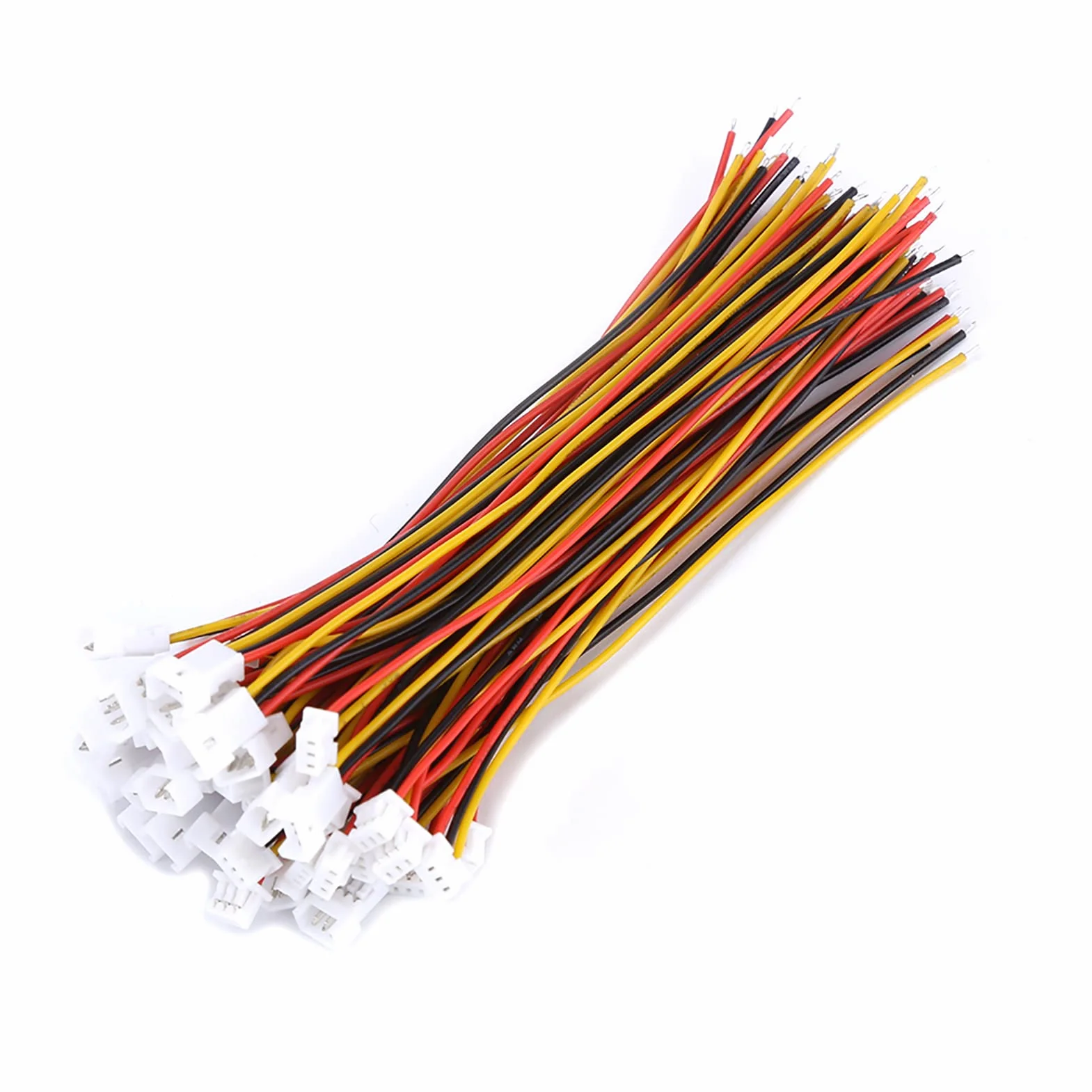 20 Szt. 1,25 MM JST 2 Pin lub 3 Pin Męski i żeński Wtyk Złącza z Kablami 100mm, Przewód łączący Złącze Kątowe JST(3Pinowy zestaw męski i żeński)