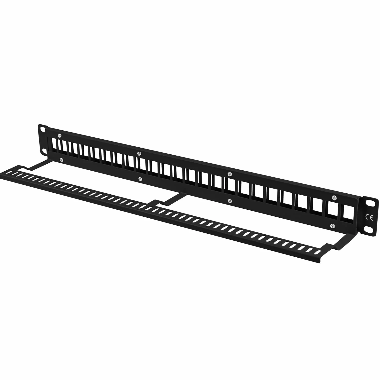 Lanberg Keystone PPKS-1024-B Panel Krosowy, 24 porty 1U, Czarny