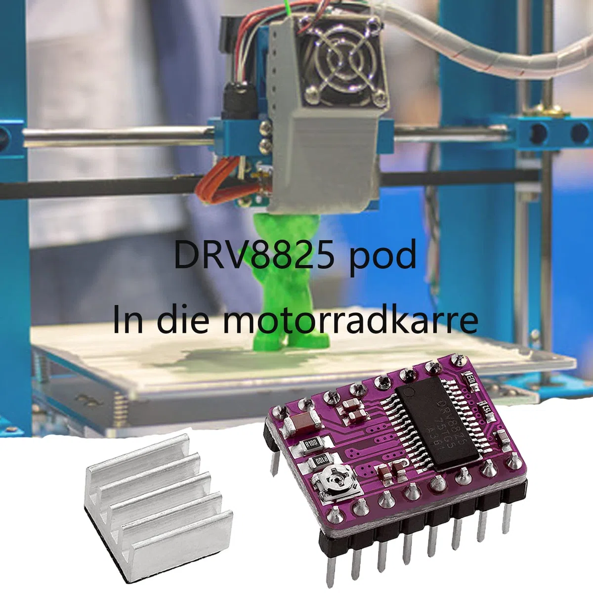 Moduł sterownika silnika krokowego DRV8825 z radiatorem, pasuje do części drukarki 3D, silnik krokowy 8,2 V ~ 45 V