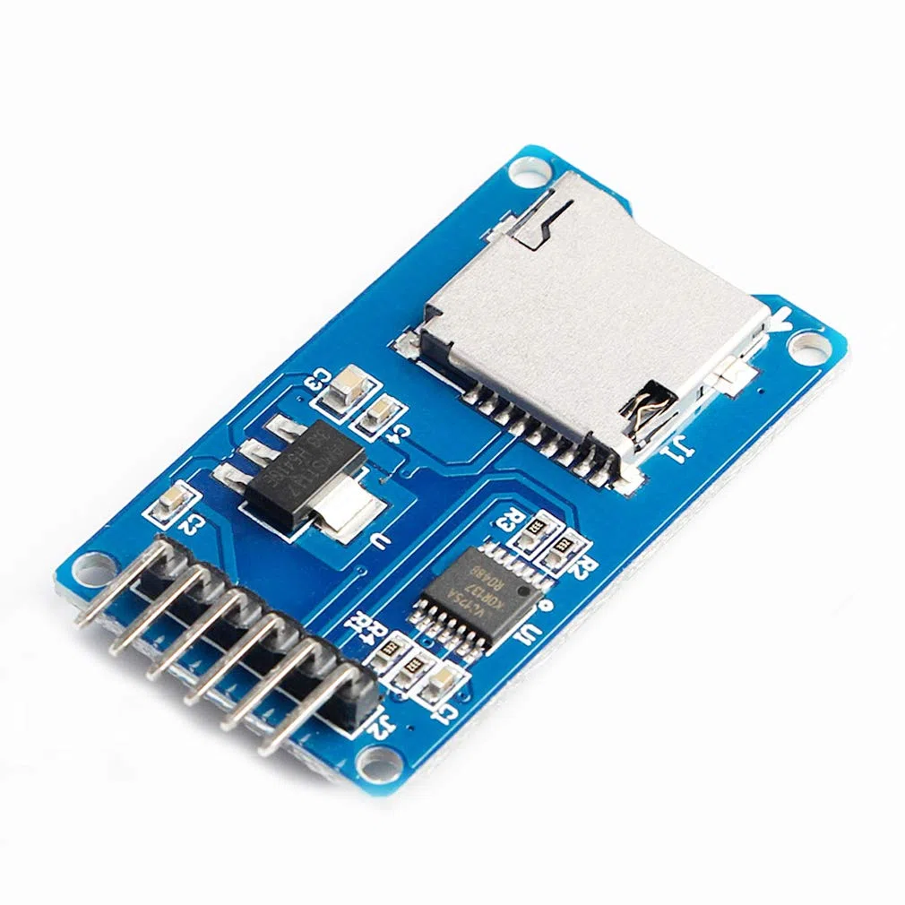 Hailege Moduł czytnika kart Micro SD TF Adater 6-pinowy moduł sterownika interfejsu SPI z konwersją poziomu chipa dla Arduino UNO R3 MEGA 2560 Due
