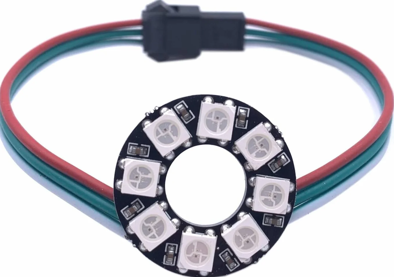WS2812B LED Pixel Ring adresowalne moduły WS2812 IC RGB DC 5V 8 diod czarny