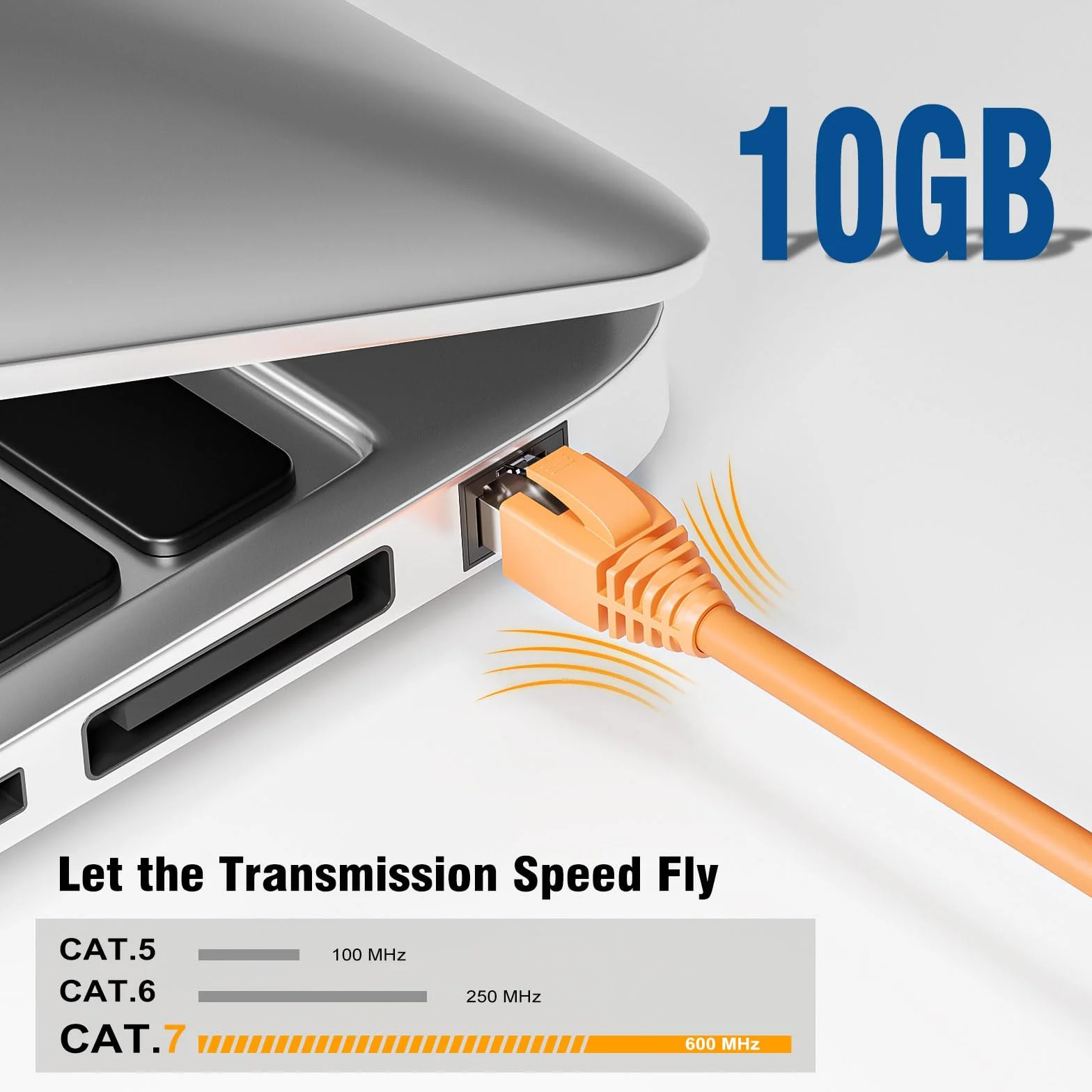 FGB 10Gbps Wtyczka RJ45 CAT 7 CAT 6A, zestaw 10 sztuk wtyczek sieciowych, przelotowa i ekranowana, złocony 50μ, wtyk Lan do kabla instalacyjnego AWG23 POE