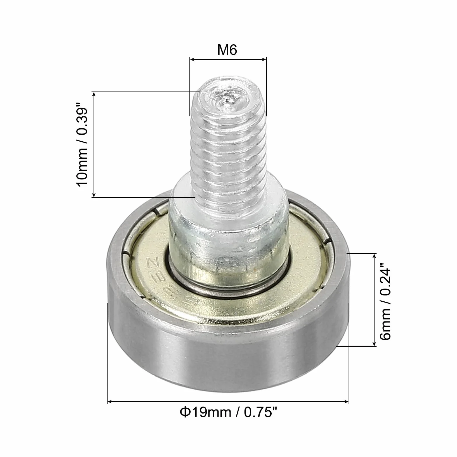 PATIKIL Rolki do szuflady 19 mm, 6 sztuk, koła zamienne z łożyskiem, stopień 6 mm, białe