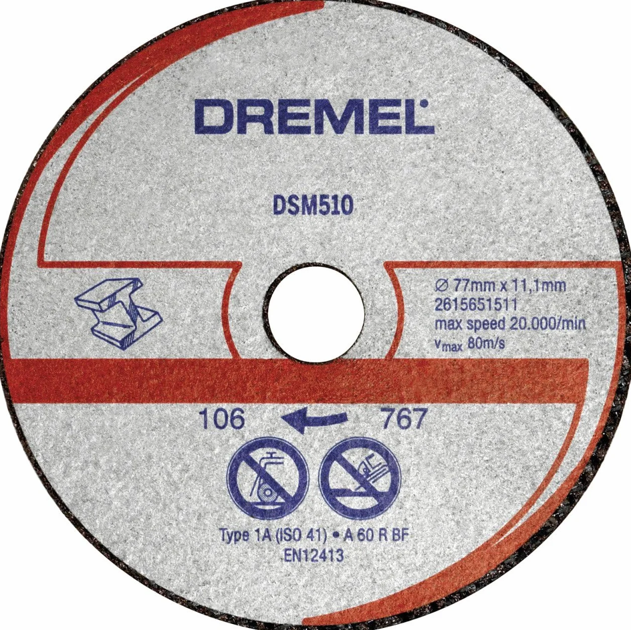 Dremel DSM510 wielofunkcyjna tarcza tnąca, zestaw akcesoriów z 3 tarczami tnącymi 77 mm do piły tarczowej do cięcia i cięcia drewna i miękkich materiałów