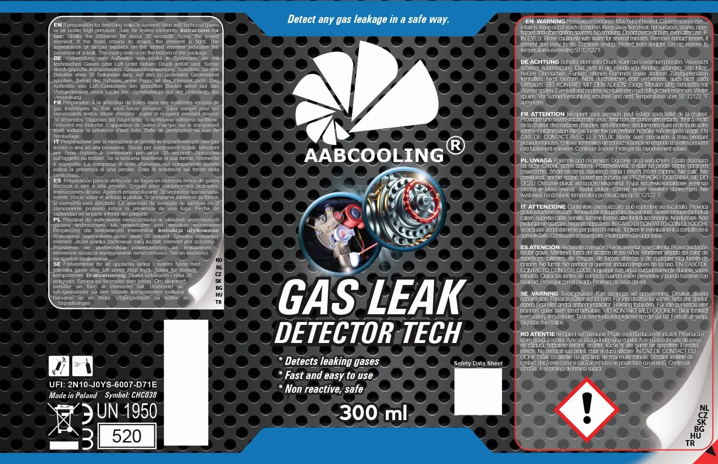 2x AABCOOLING Detektor Nieszczelności 300ml Tester Szczelności - Spray do Wykrywania Wycieków Powietrza w Układach Pneumatycznych - Szybka Diagnoza Nieszczelności Węży, Złączek, Reduktorów, Narzędzi