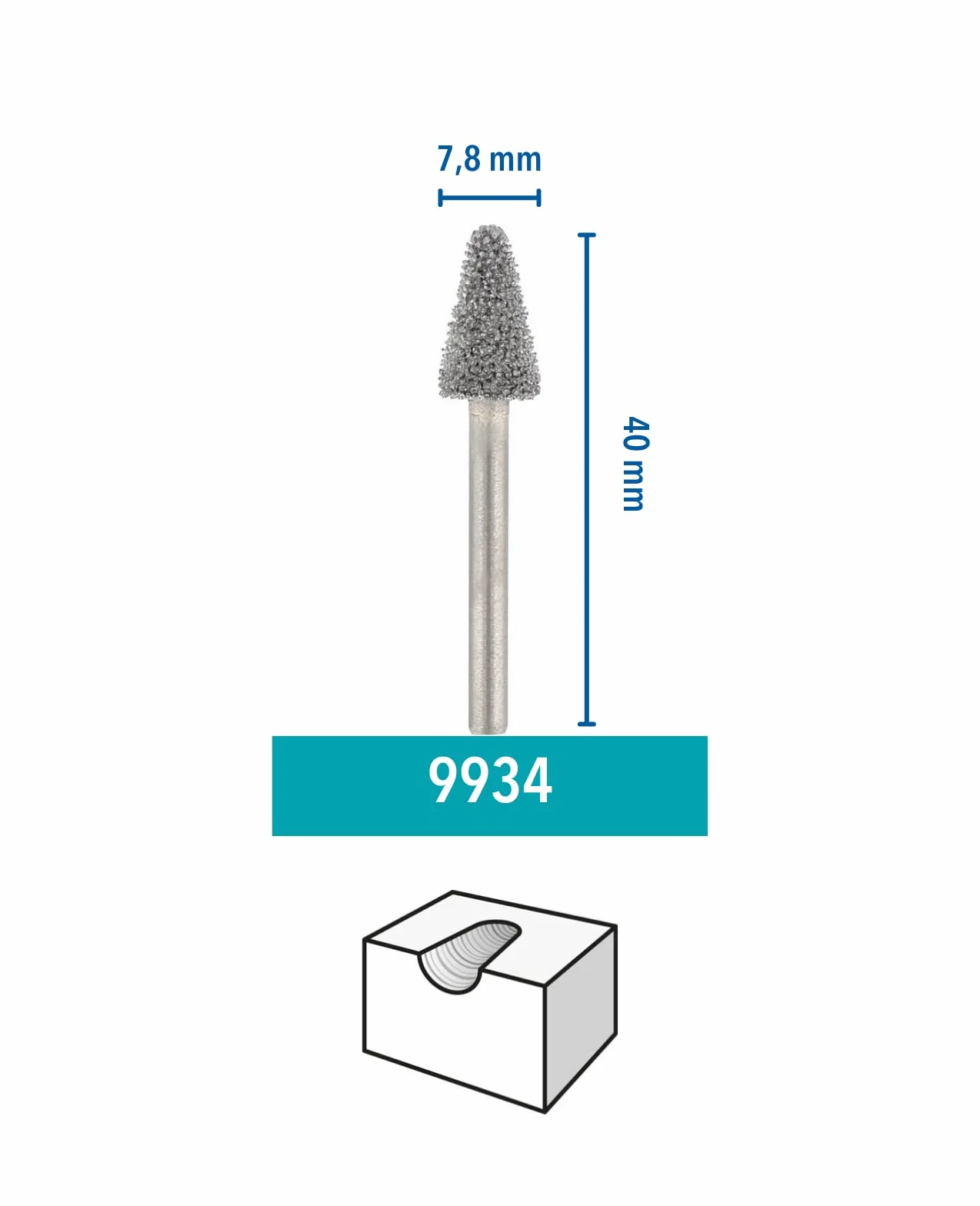 Dremel 9934 akcesoria obcinak wolframowo-węglikowy ostrze stożkowe 7,8 mm do multinarzędzia obrotowego