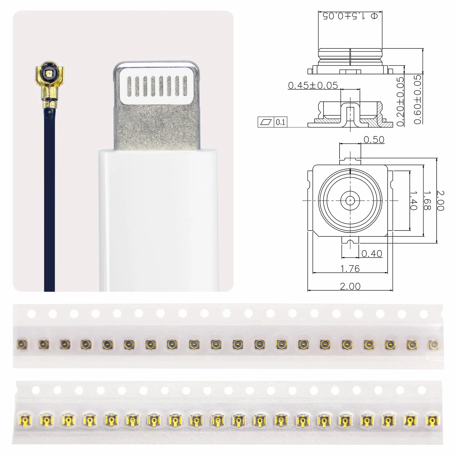 TUOLNK Gniazdo SMA na U.FL IPX Kabel Koncentryczny Bulkhead Pigtail WiFi 0,81 mm 12 cali (30 cm) 5 sztuk
