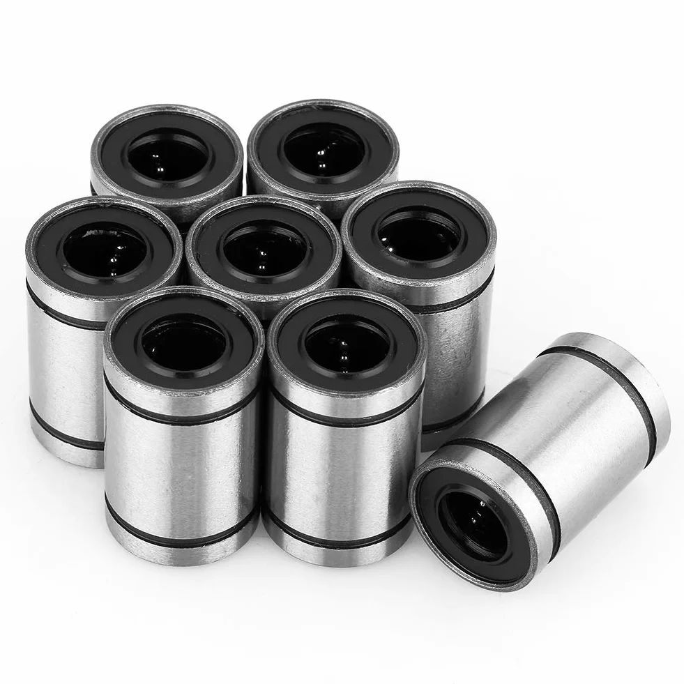Liniowe łożyska kulkowe LM10UU 8 szt. 10 mm liniowe łożyska kulkowe do drukarki 3D cylinder części CNC, zestaw 8 szt.
