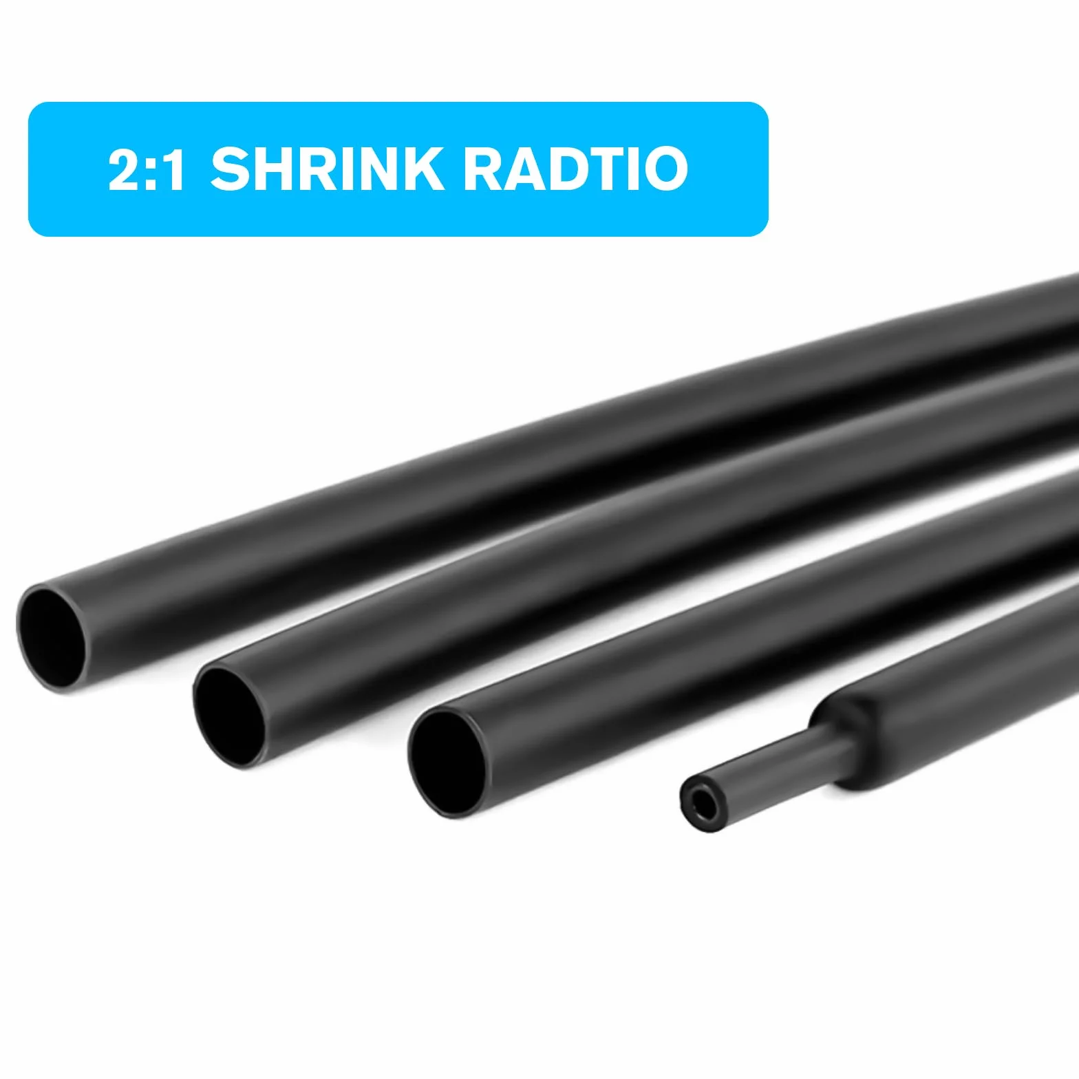 Zestaw węży termokurczliwych 1000 sztuk 1-13 mm czarne do izolacji kabli