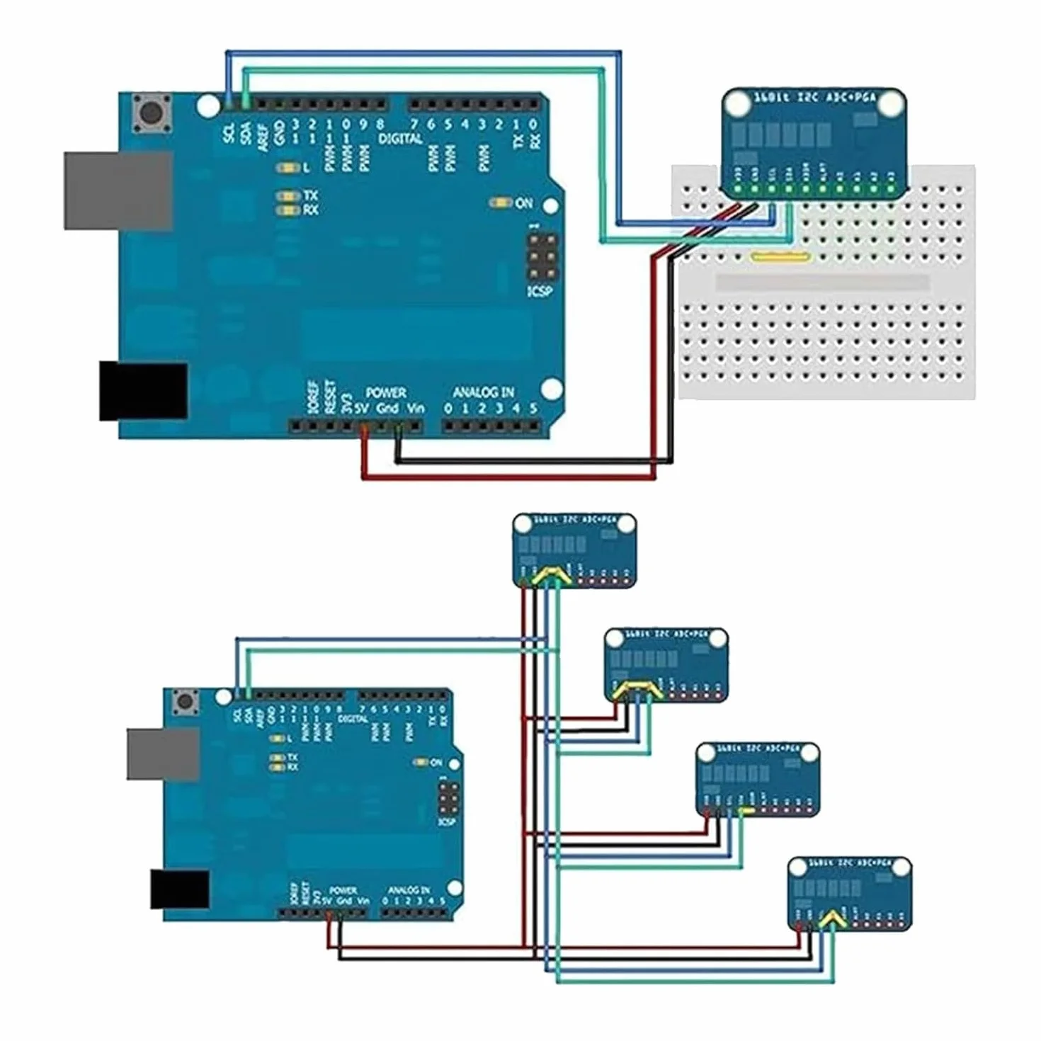 3 szt. ADS GERUI-1115 (16-bitowy) konwerter analogowy ADC development board module, low power consumption (20uA), może być używany na wykrywaniu prądu i przenośnych instrumentów o niskiej prędkości