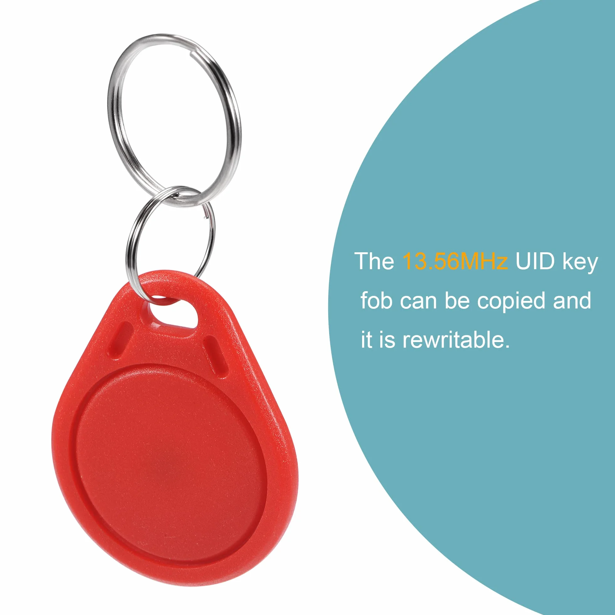 sourcing map 10 sztuk karta IC UID breloczek RFID 13,56 MHz Smart Token Tag do kontroli dostępu czerwony