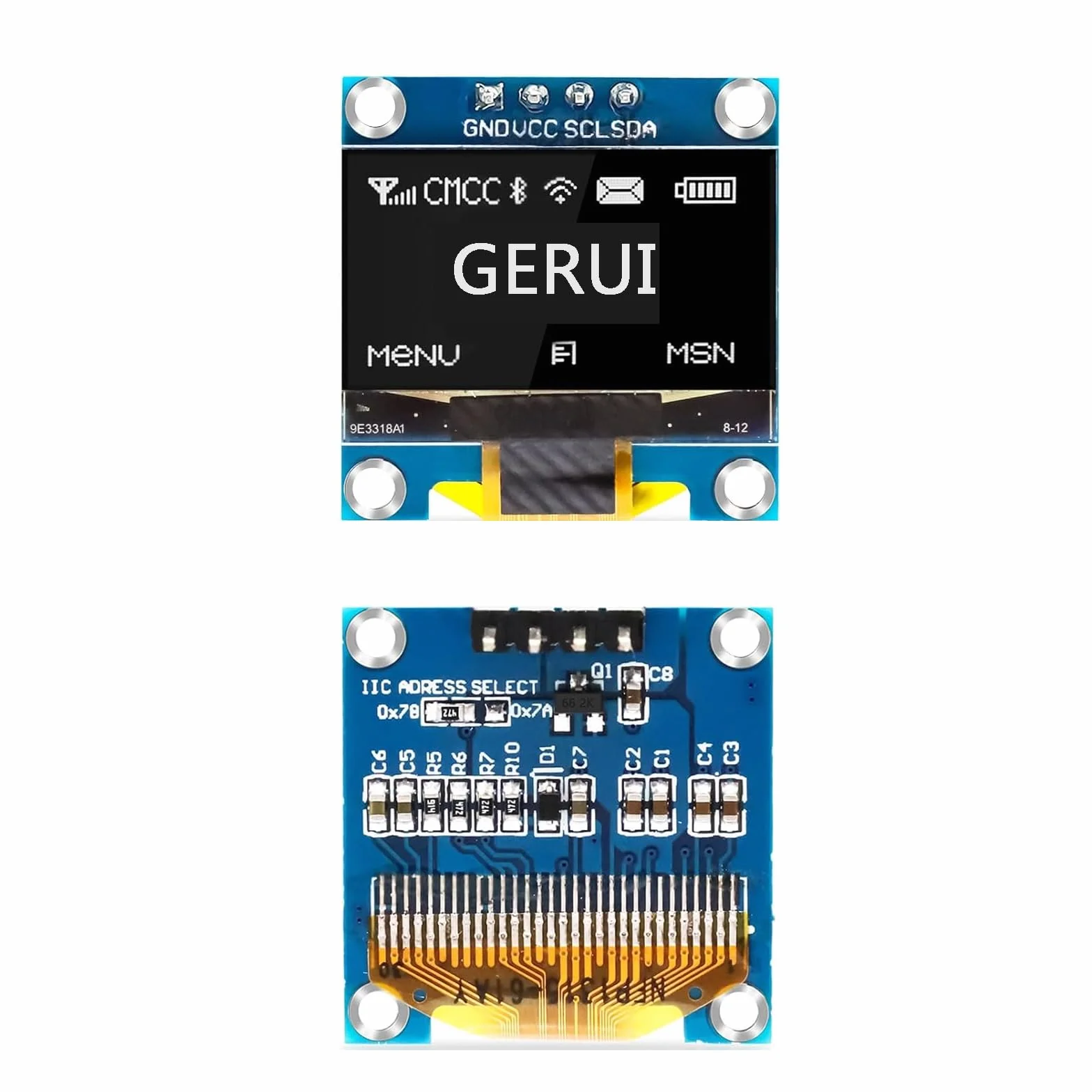 4 moduły wyświetlacza OLED 0,96", 128 x 64 pikseli, I2C, moduł wyświetlacza, z seryjnym I2C IIC, samoświecący, kompatybilny z Arduino i Raspberry Pi (biały)
