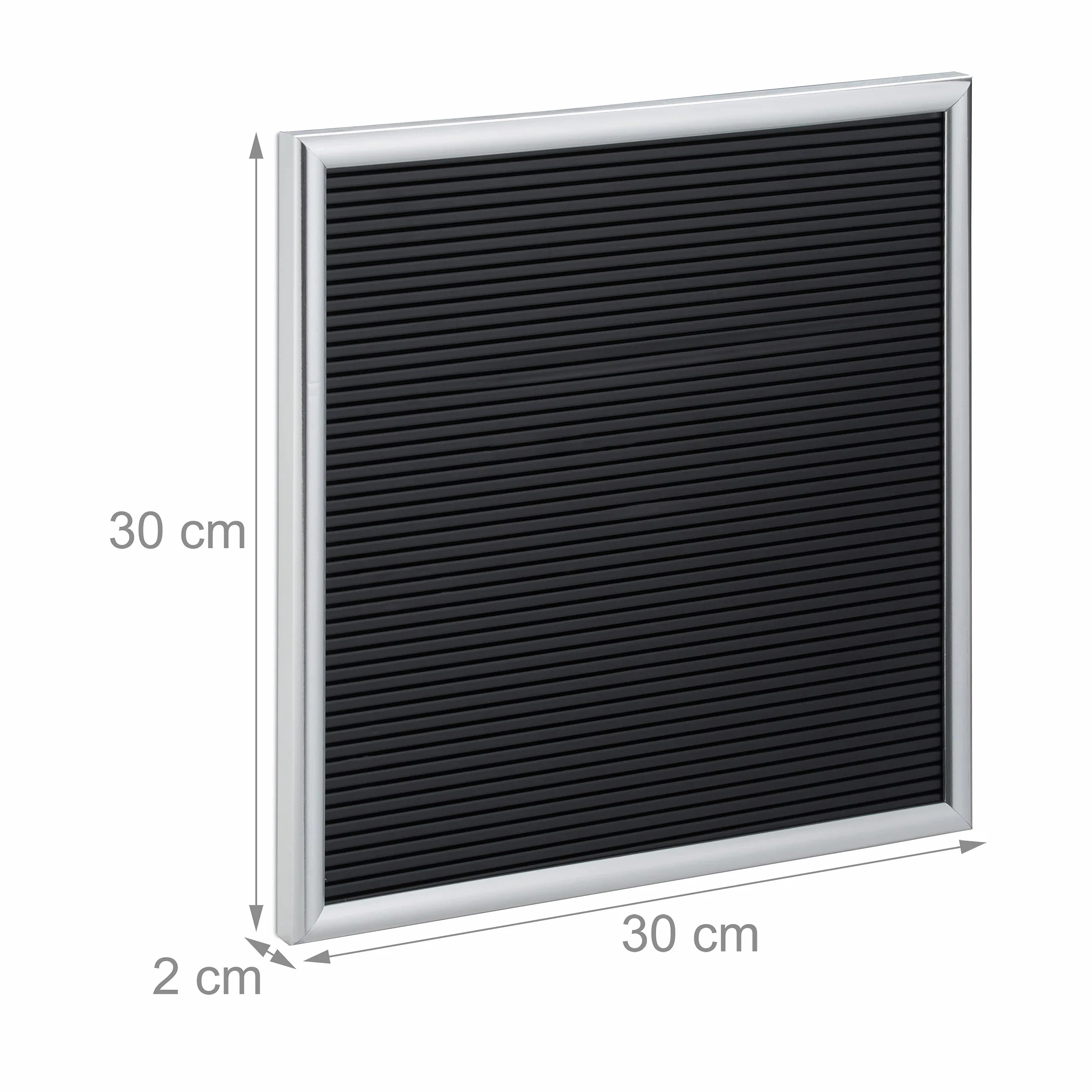 Relaxdays Tablica na litery 145 liter cyfry znaki 30x30 cm tworzywo sztuczne srebrna