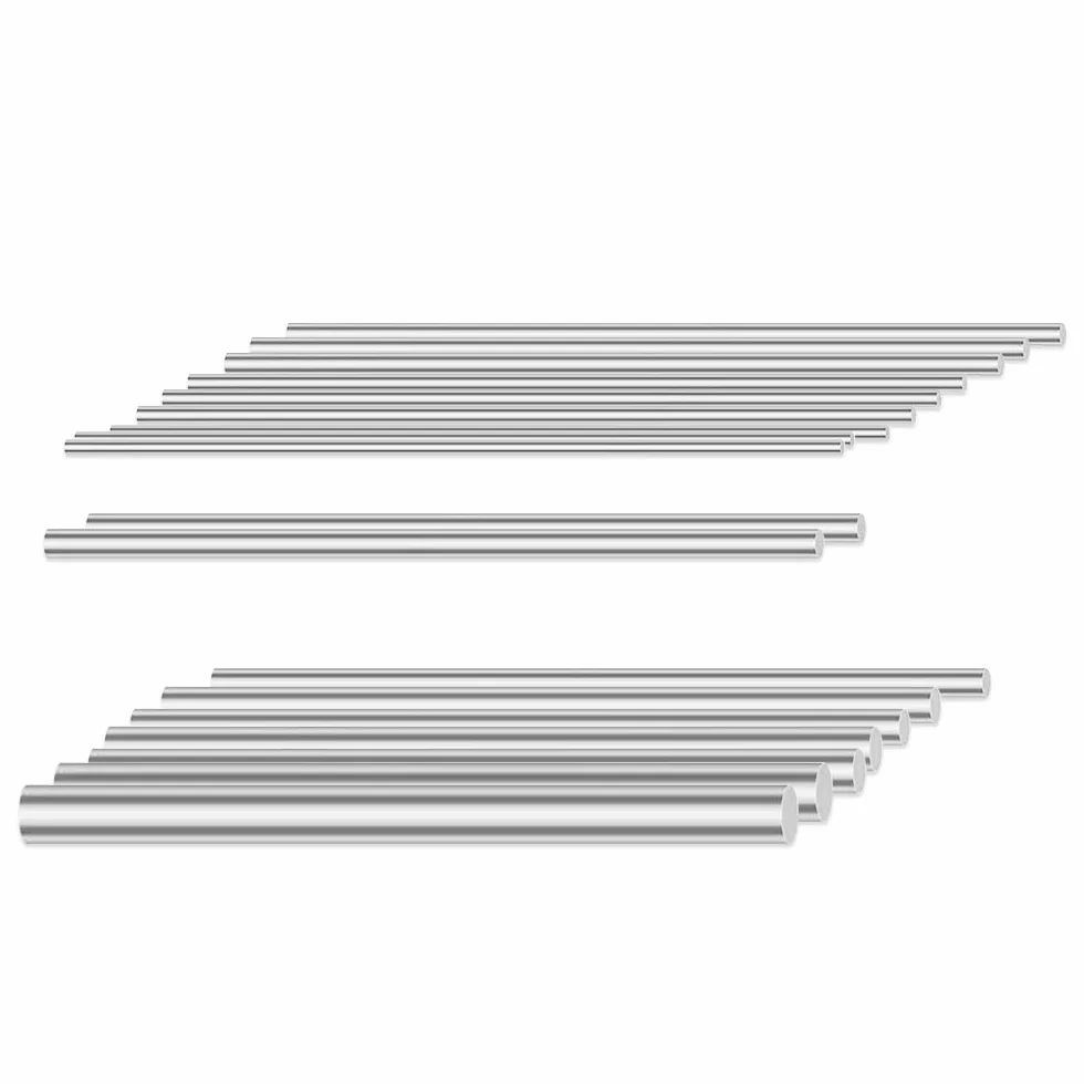 Glarks 18 szt. aluminiowych okrągłych prętów średnica 2,5-8 mm długość 100 mm