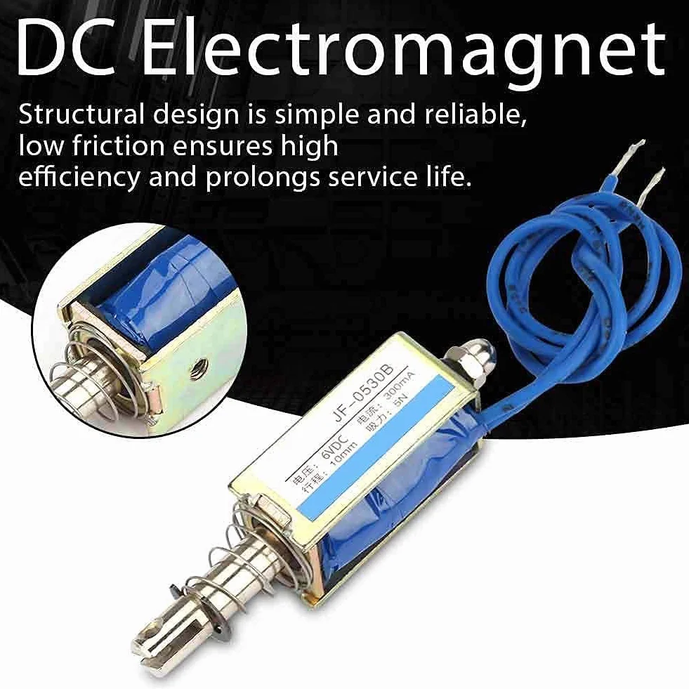 Sterownik automatyki elektromagnesu 6V DC 300mA Elektromagnes pociągowy DC 5N Wysuwany zakres 10mm