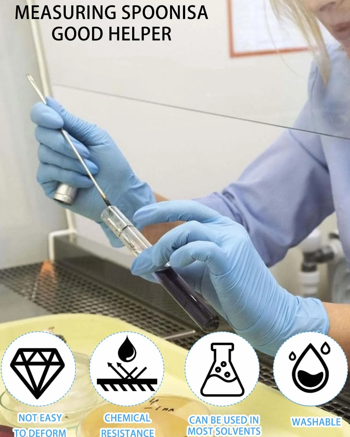 Szpatułka laboratoryjna 22 cm stal nierdzewna podwójna głowica 3 sztuki