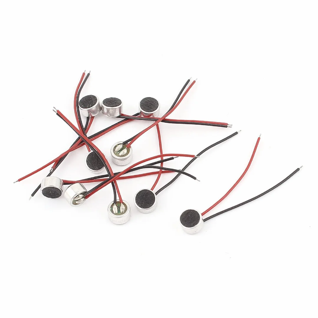 sourcing map 10 szt. 6 mm x 3,5 mm mini elektretowy mikrofon kondensator przetwornik z przewodem