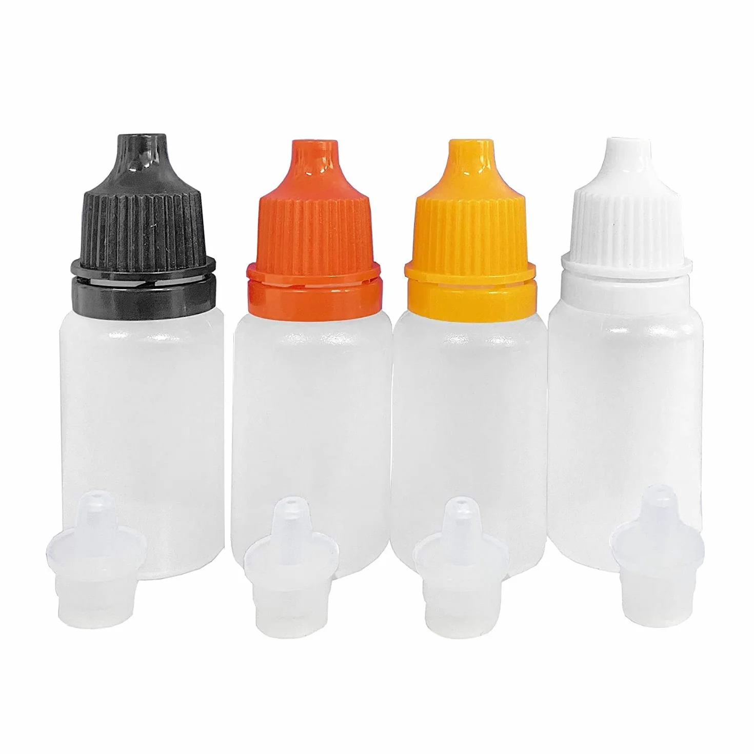 YIQI 21 szt. plastikowych butelek z kroplomierzem pojemnik na płyn 10 ml pusta butelka z pokrywką kroplową (kolor losowy)