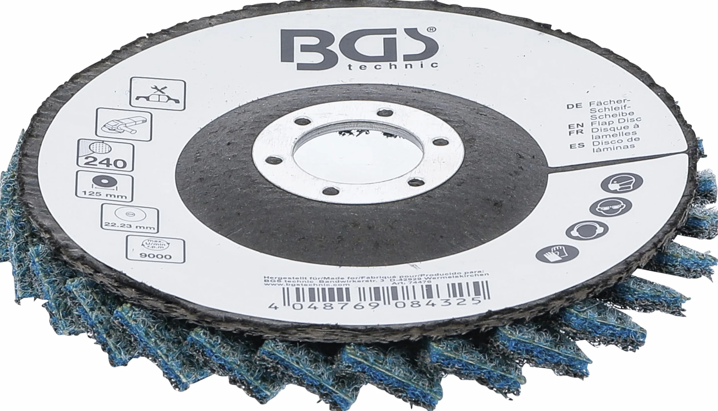 BGS Listkowa tarcza szlifierska Ø 125 mm uziarnienie 240