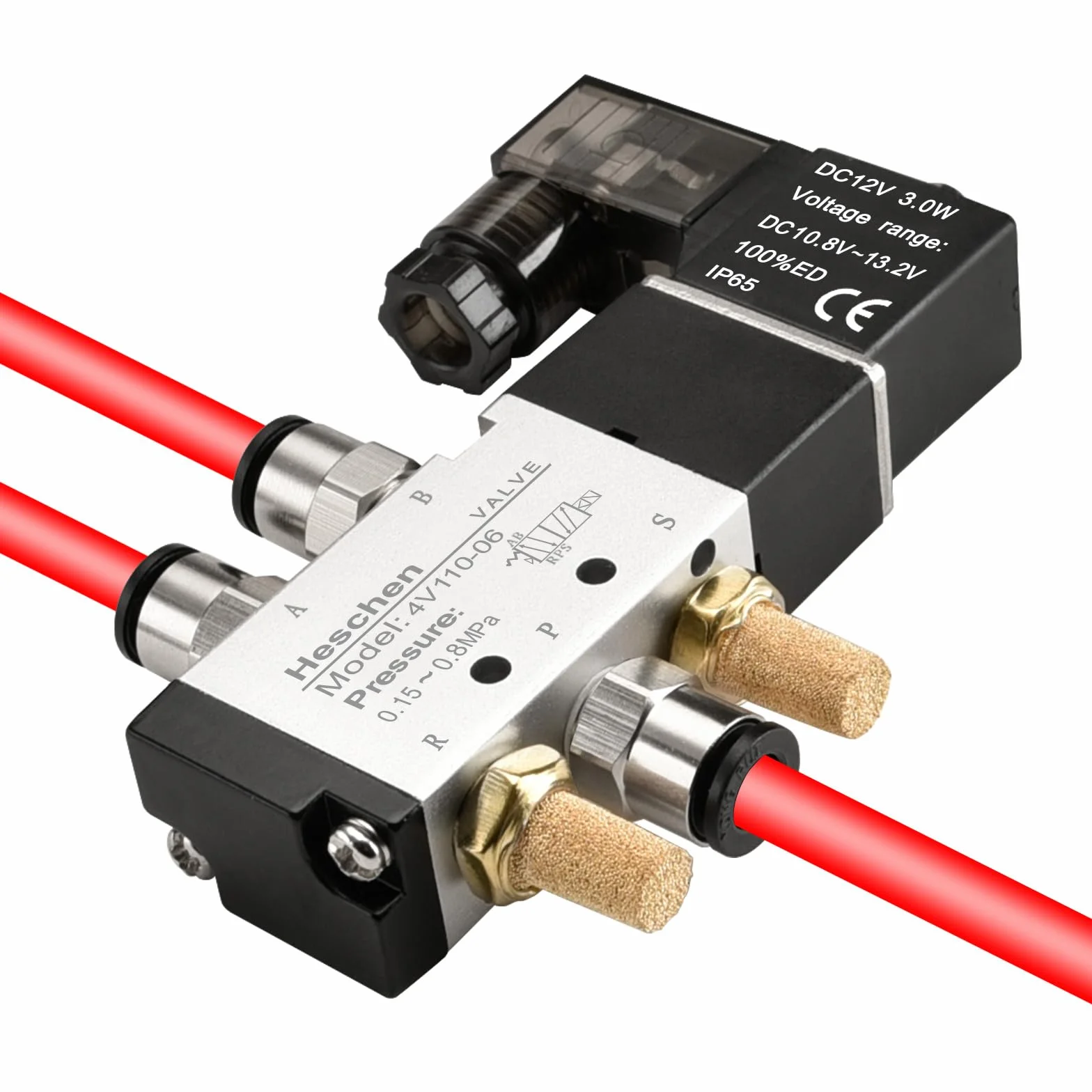Heschen Elektryczny zawór elektromagnetyczny 4V110-06 24VDC PT1/8 5-drożny 2-pozycyjny
