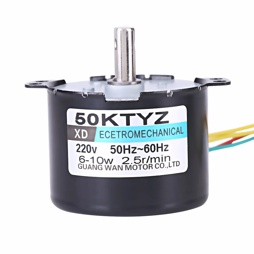 Piccolo Motore sincrono a magnete permanente 50KTYZ AC 220V 10W 0.5A 2.5/20RMP bassa velocità ad alta coppia per giradischi