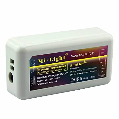 LIGHTEU, Milight Miboxer podwójny biały WW/CW kolorowy kontroler taśm LED, ciepła biel do zimnej bieli Regulacja temperatury koloru, fut035