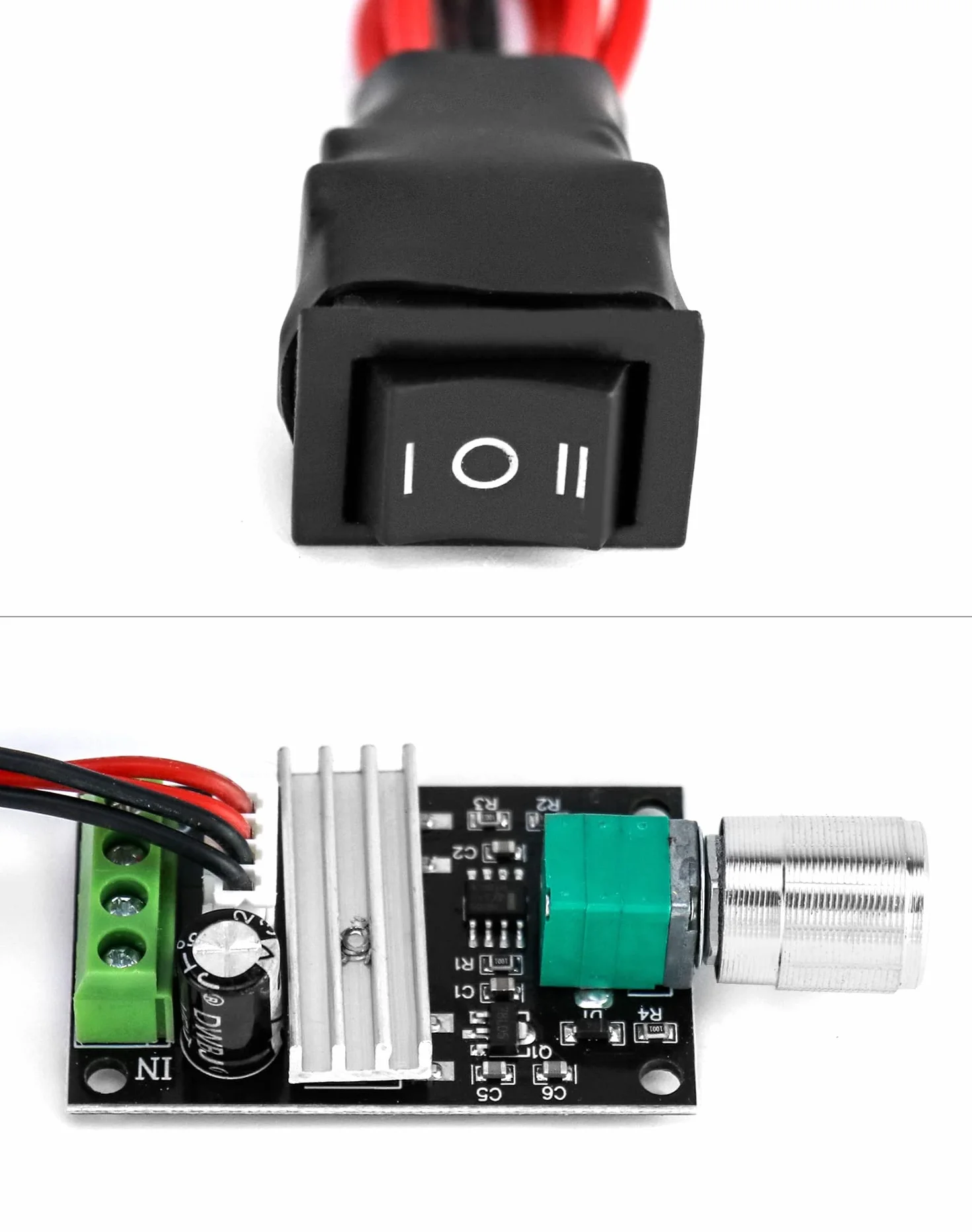 QWORK 1203BB 6V 12V 24V 3A 80W Regulator prędkości silnika prądu stałego (PWM) Regulowany odwracalny przełącznik sterownika silnika