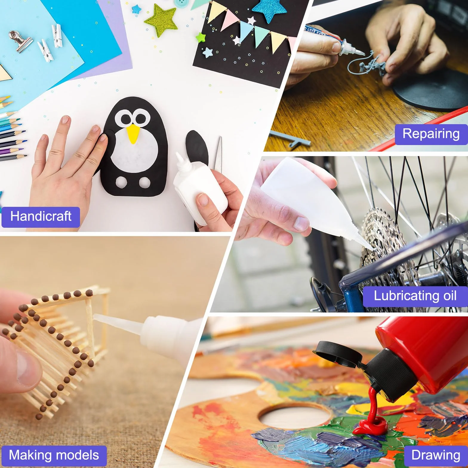 QUARKZMAN 5 szt. Miękka butelka z igłą 50 ml plastikowe aplikatory kleju