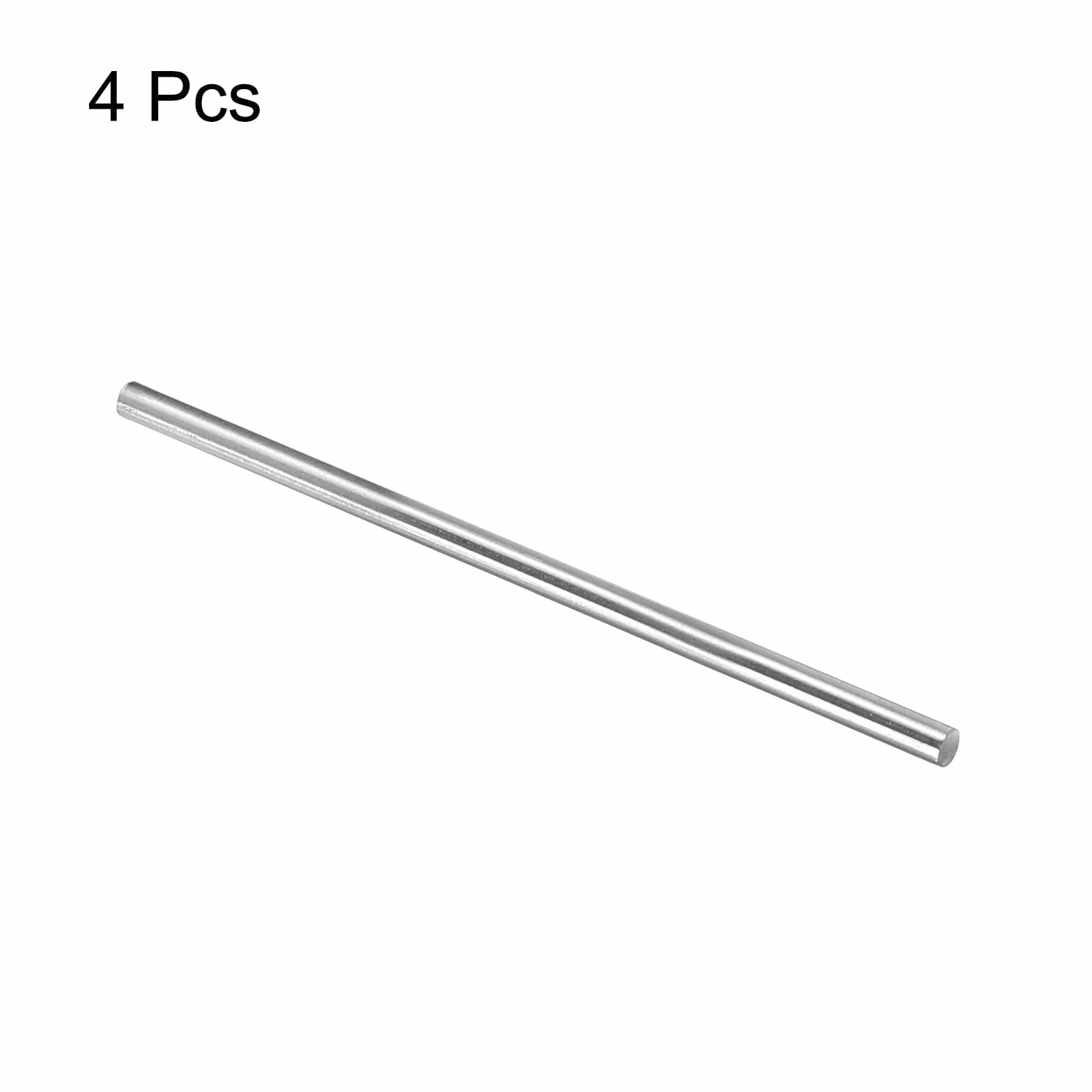 sourcing map Okrągłe pręty ze stali nierdzewnej 304, 4 mm x 100 mm, stabilne drążki dla majsterkowiczów, modeli samochodów, helikopterów, samolotów, zestaw 4 szt