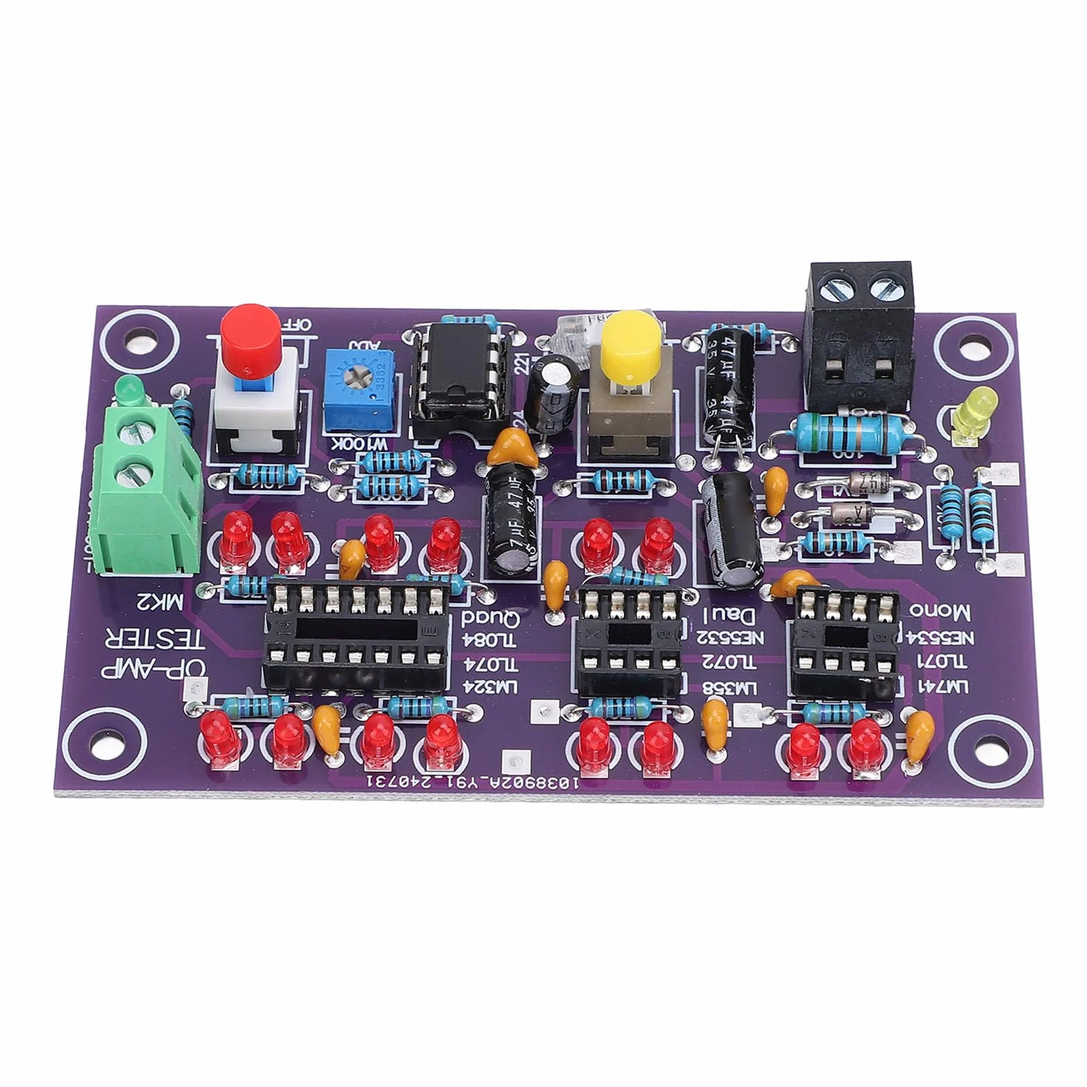 Moduł Testowy dla Wzmacniacza Operacyjnego - Wzmacniacz Operacyjny Test Tester OP Amp dla Pojedynczego i Podwójnego Testera T2 DC12V