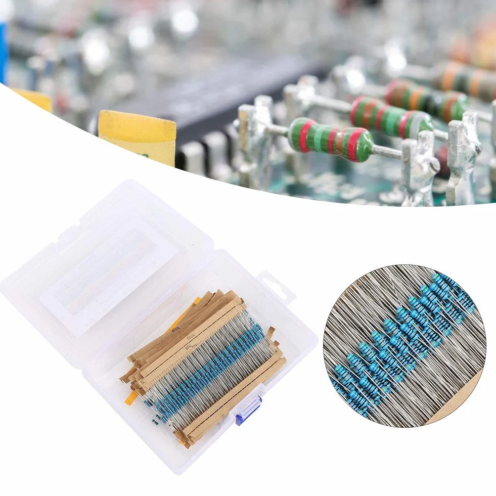 Zestaw 1460 rezystorów 1/4W 1% metalowych 73 wartości 1 Ohm do 1 MOhm DIY elektronika
