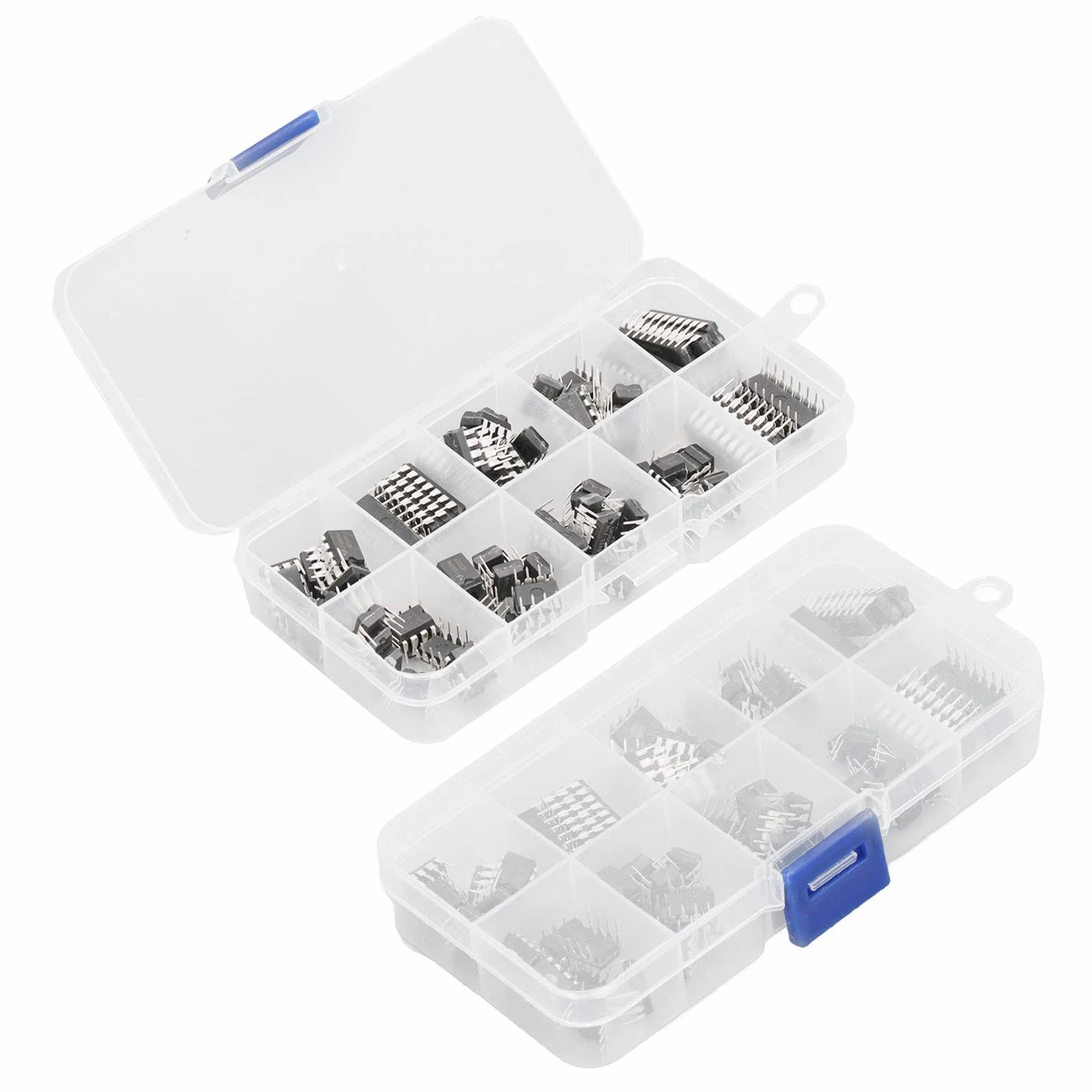 Zestaw CHIPS IC, 85 szt. 10 wartości zestaw układów scalonych układ scalony Amp IC, w tym NE555, LM324, LM393, UA741, ULN2803, LM358, LM386, NE5532, ULN2003, PC777