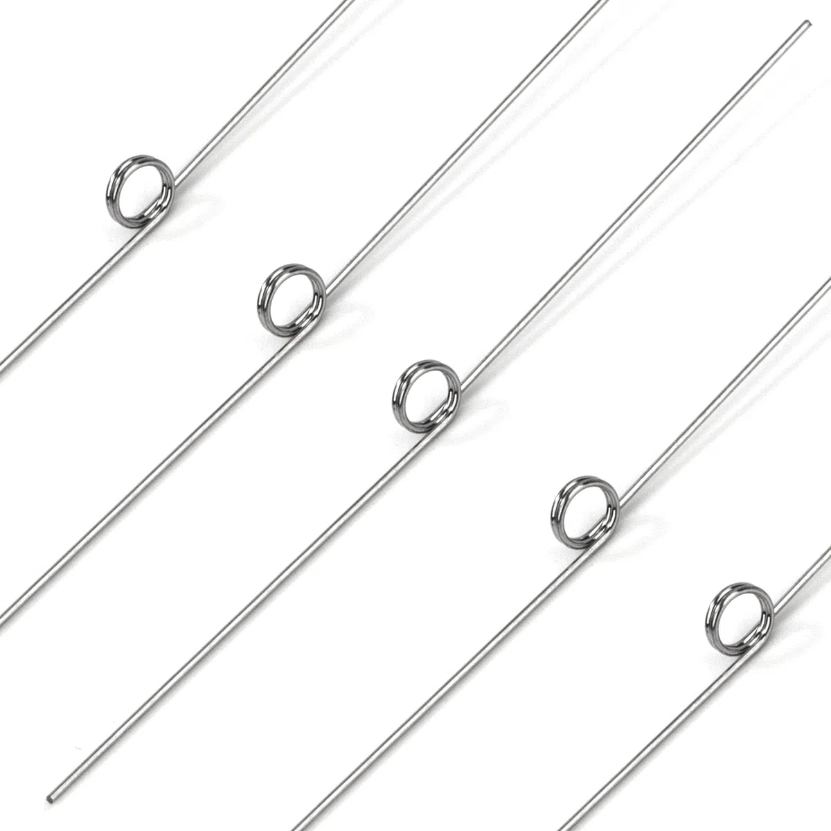 10 sztuk sprężyn skrętnych ze stali nierdzewnej, średnica drutu 0,3 mm, średnica wewnętrzna 2 mm, długość ramienia 20 mm, kąt 180°, 2 obroty w lewo 0,3 x 2 x 20 mm