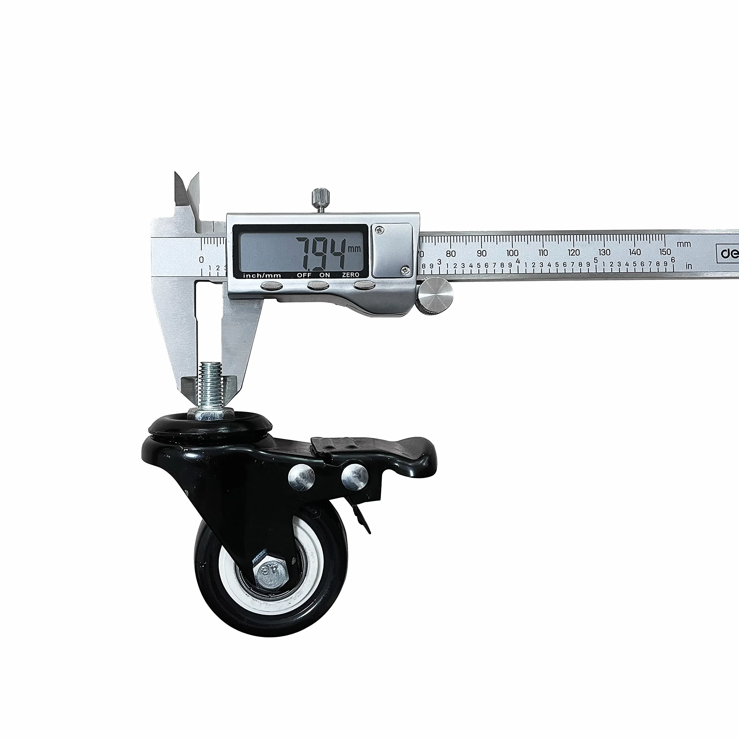 2" M8 15 mm, gwintowane kółka samonastawne, zestaw 4 szt., obrotowe, obrotowe kółka kulkowe z poliuretanu PU z górną płytą 360 stopni, całkowita pojemność, hamulec, używane do biurka