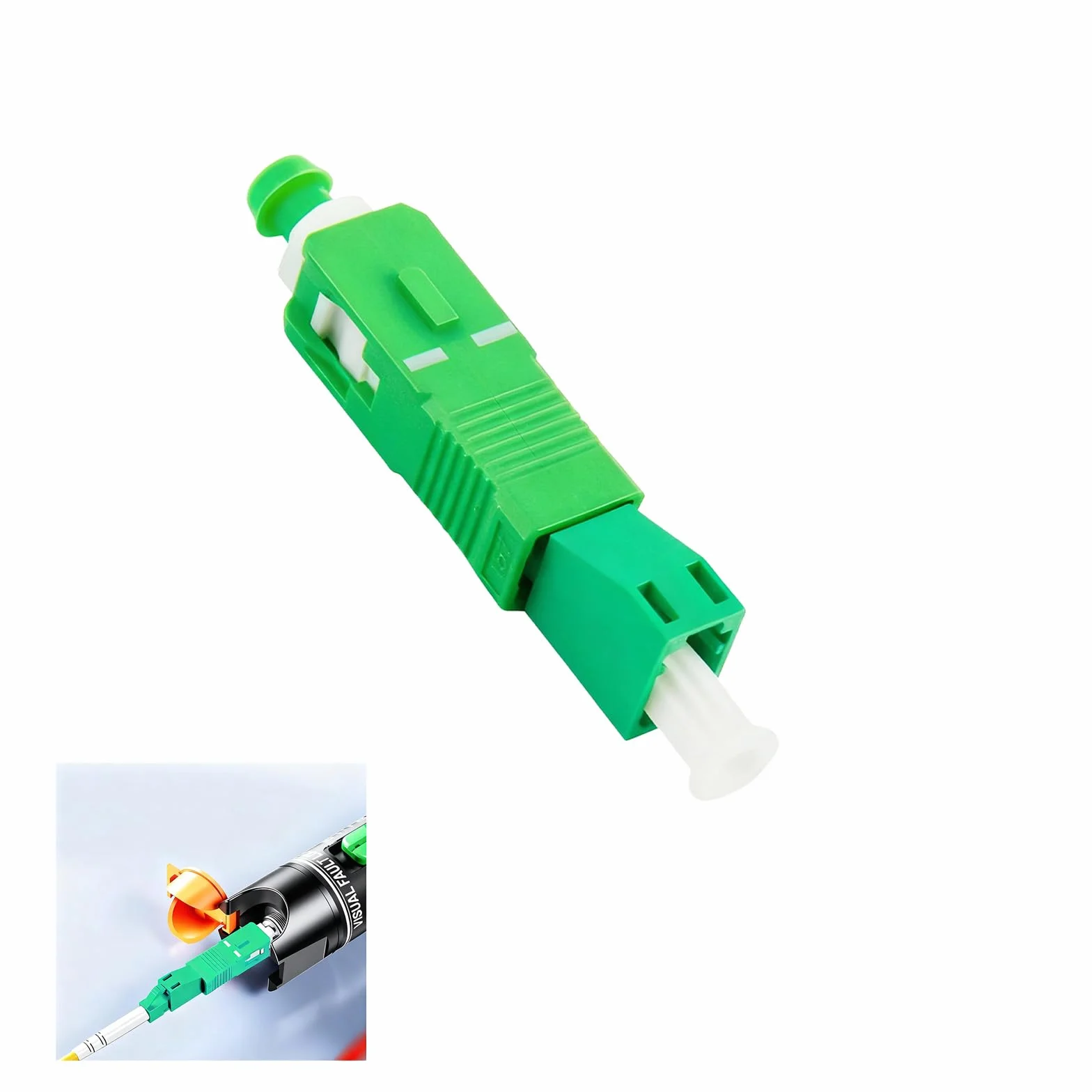 Adapter światłowodowy LC/APC gniazdo do SC/APC wtyczka do jednomodowego 9/125um, wielokrotnego użytku, hybrydowa wtyczka adaptera światłowodowego z niskim tłumieniem wstawiania do OTDR, VFL i