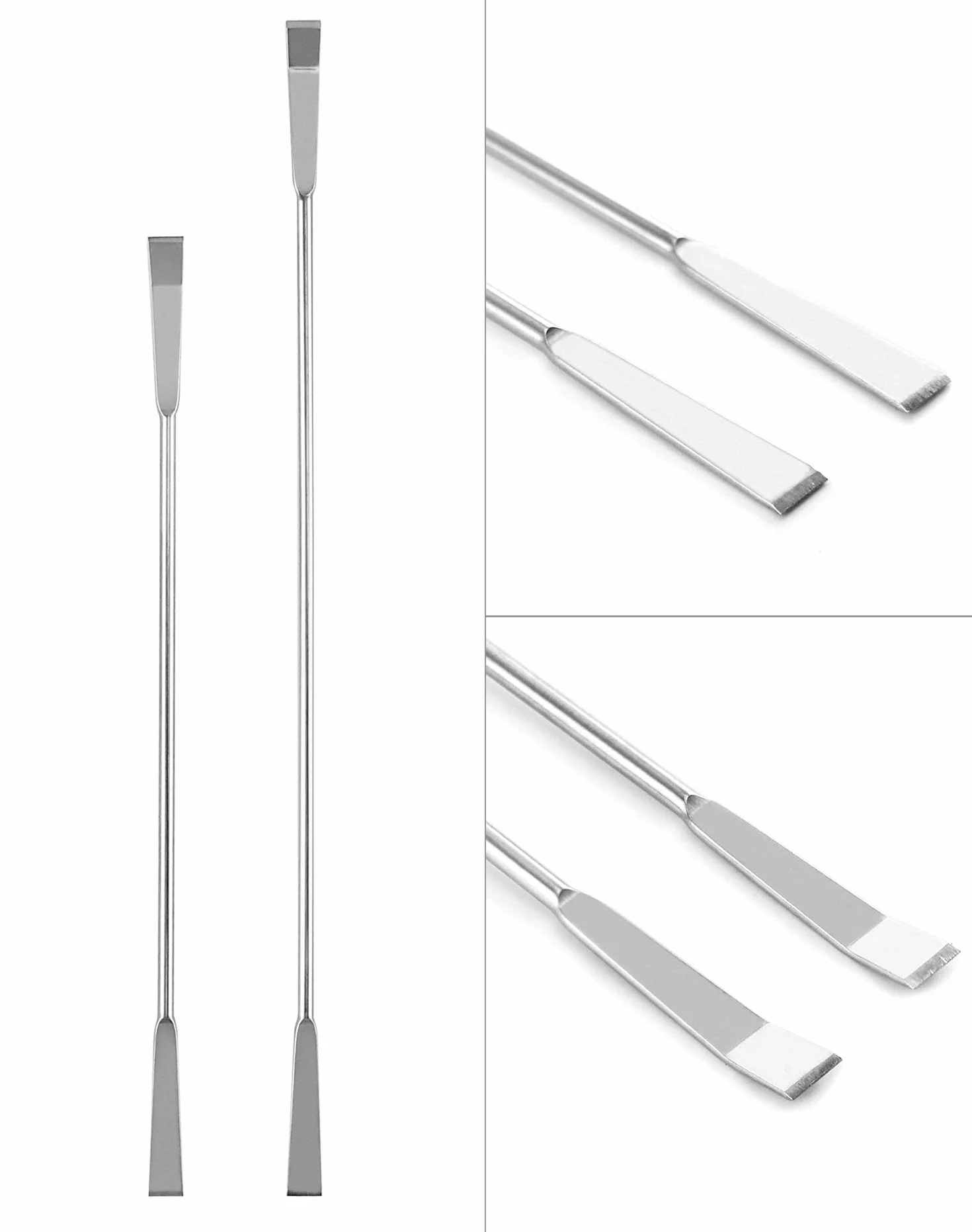 QWORK® Szpatułki laboratoryjne, 13 sztuk szpatułki laboratoryjne ze stali nierdzewnej łopatki do mieszania odczynników laboratoryjnych, długa łyżka do pobierania próbek