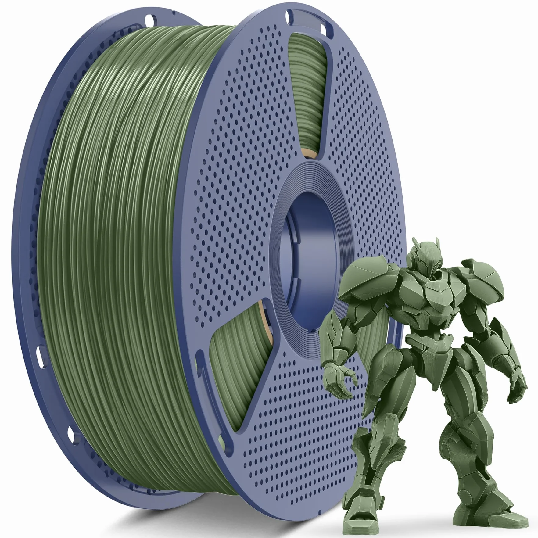 SUNLU ABS Filament 1,75 mm, wysoce odporny na ciepło filament do drukarek 3D, zapewniający niezawodne i funkcjonalne drukowanie 3D, o wysokiej wytrzymałości abs filament, szpula 1kg, Oliwkowo Zielony