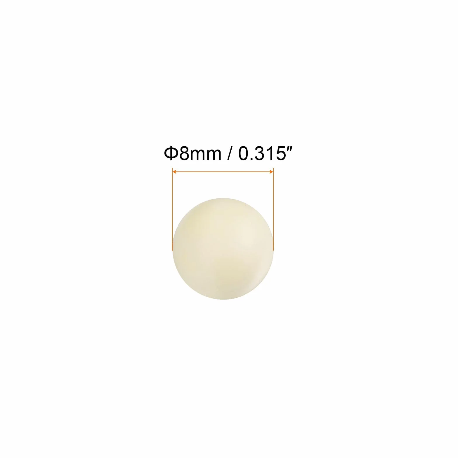 sourcing map 5 sztuk PA Nylon Stałe Kulki Plastikowe 8mm G3 Precyzyjne Łożysko kulkowe