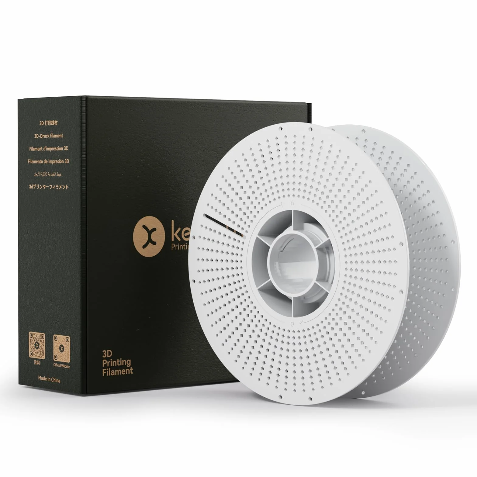 kexcelled Wielorazowa Szpula do Filamentu, Odłączana i Łatwa w Użyciu, Nadaje się do Filamentów PLA, PETG, ABS, Kompatybilna z Większością Drukarek 3D na Rynku