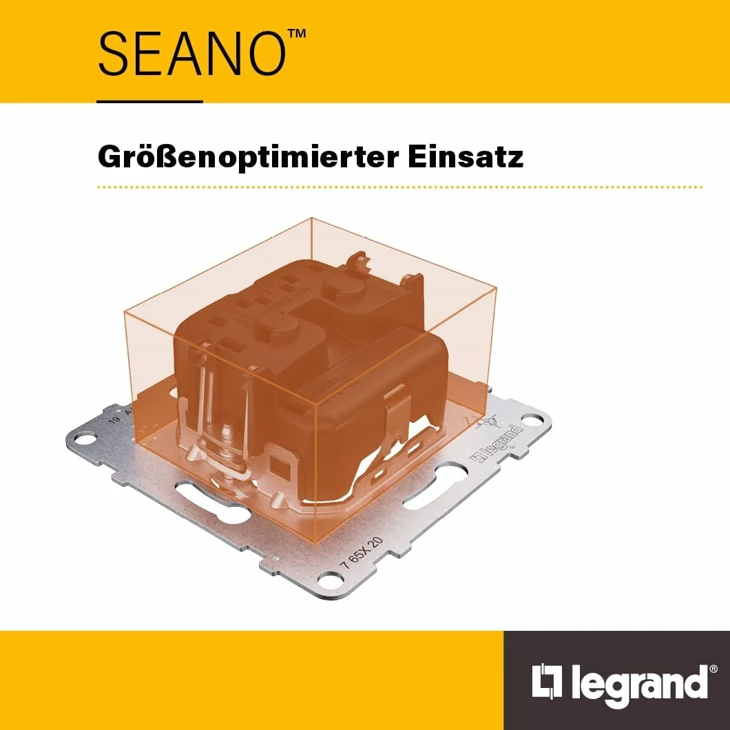 Legrand, SEANO przełącznik szeregowy, zaciski wtykowe, 2 x funkcja oświetlenia LED z możliwością doposażenia (numer artykułu: 764526), 2 x funkcja kontrolna LED z możliwością doposażenia (numer