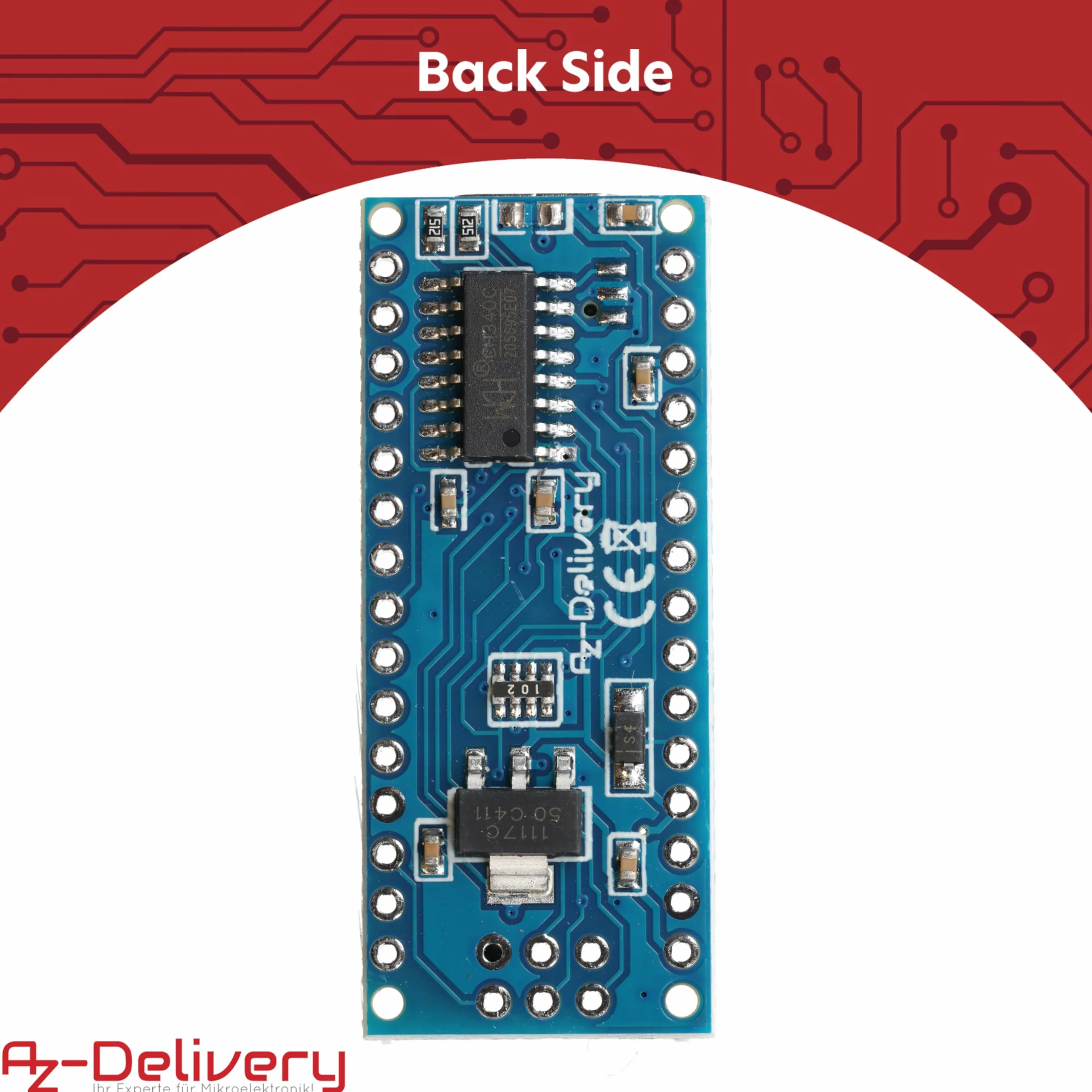 AZDelivery AZ-Nano V3-Board Zestaw z Przyłączem USB-C | Atmega CH340 Chip | Kompatybilny z Arduino i Arduino Pro Micro | W Zestawie E-Book