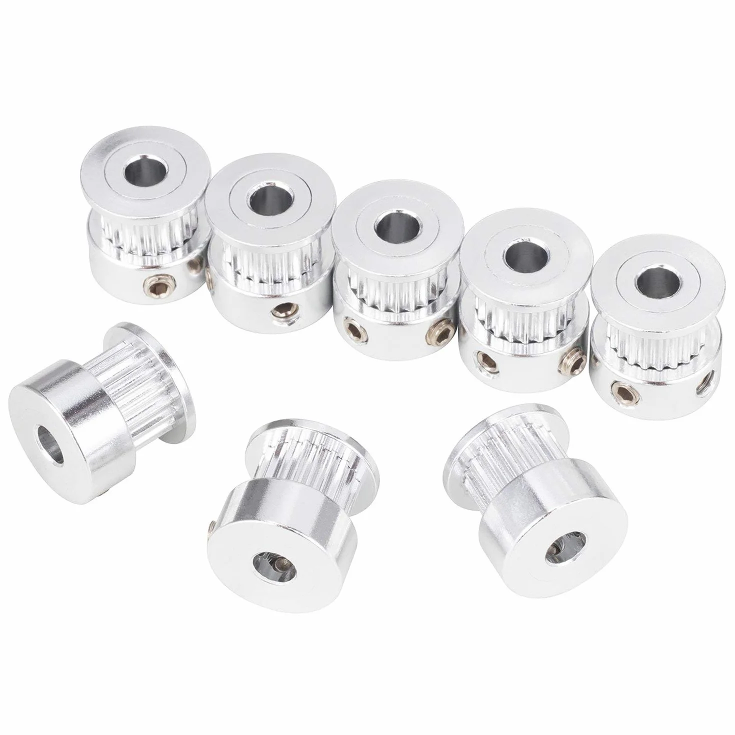 GT2 Koło pasowe rozrządu 8 szt. 5 mm 20 zębów Koło zębate i GT2 5 metrów guma 2 mm do skoku 6 mm szeroki pasek rozrządu z kluczem imbusowym do drukarki 3D CNC