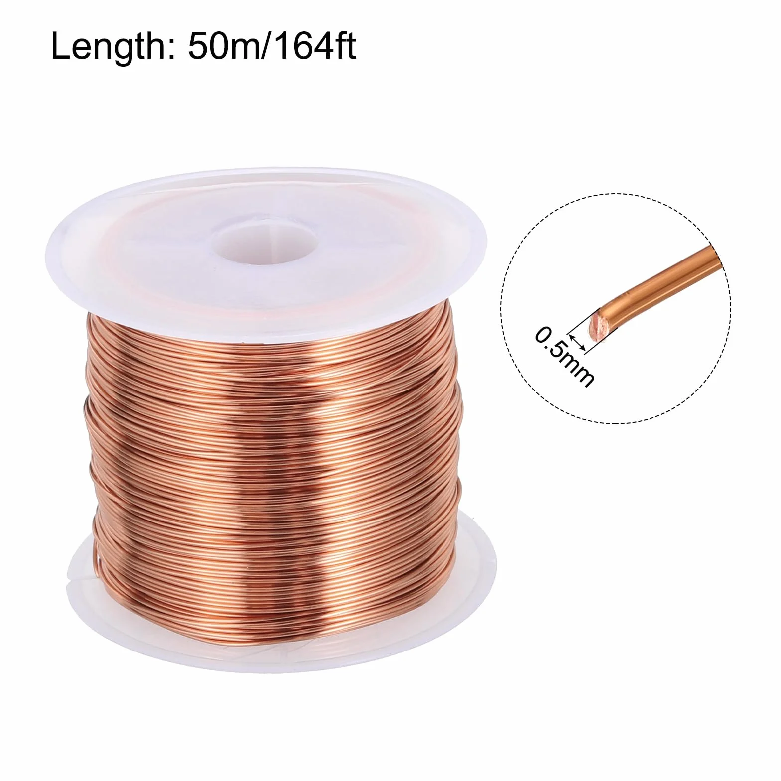 QUARKZMAN Drut magnetyczny 0,5 mm 164 stóp emaliowany drut miedziany 100g 155C