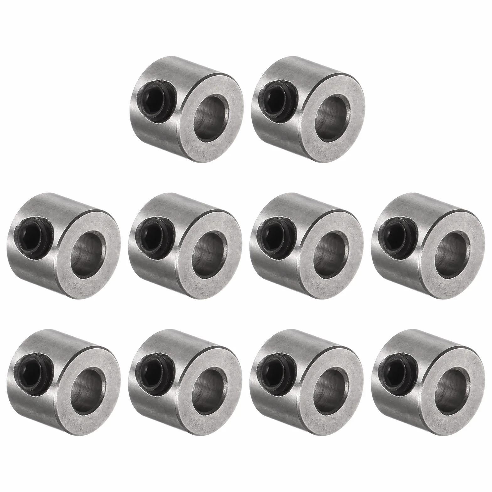 sourcing map 10-częściowy zestaw kołnierzy śrubowych 4 mm otwór kołnierz ze stali nierdzewnej, średnica zewnętrzna 9 mm, szerokość 7 mm, kołnierz koła